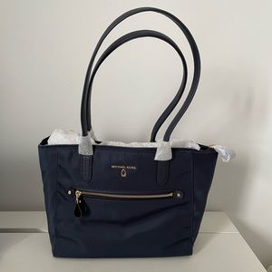 Brand New Michael Kors Navy Nylon Kelsey Tote Bag